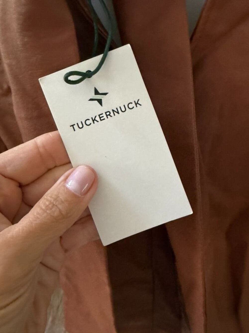 NWT Tuckernuck Brown Faux Leather Faye Blouse Medium - Picture 3 of 4